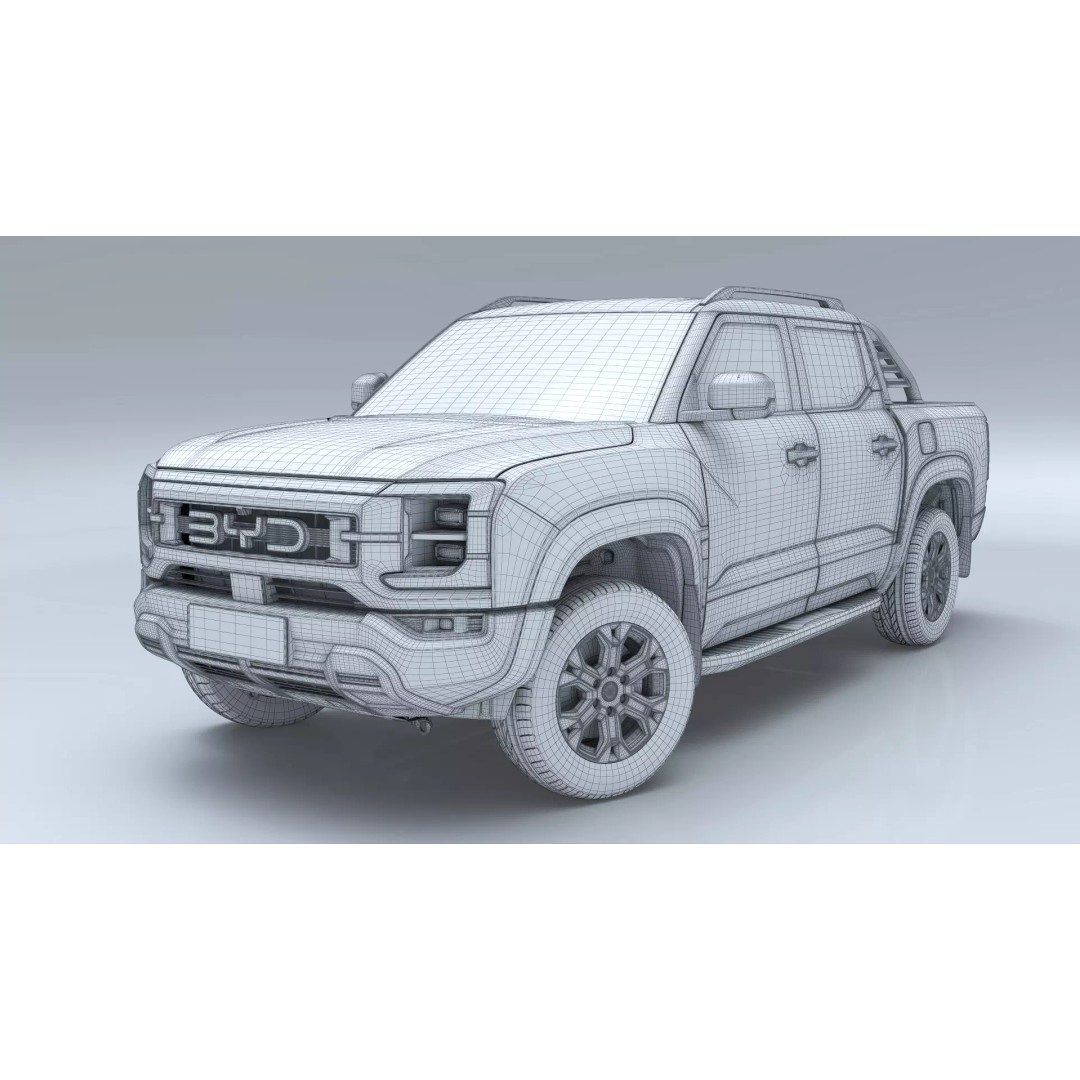 2026 BYD Shark 6 Pickup 3D Model – Game-Ready PBR Vehicle, FBX, OBJ - View 24