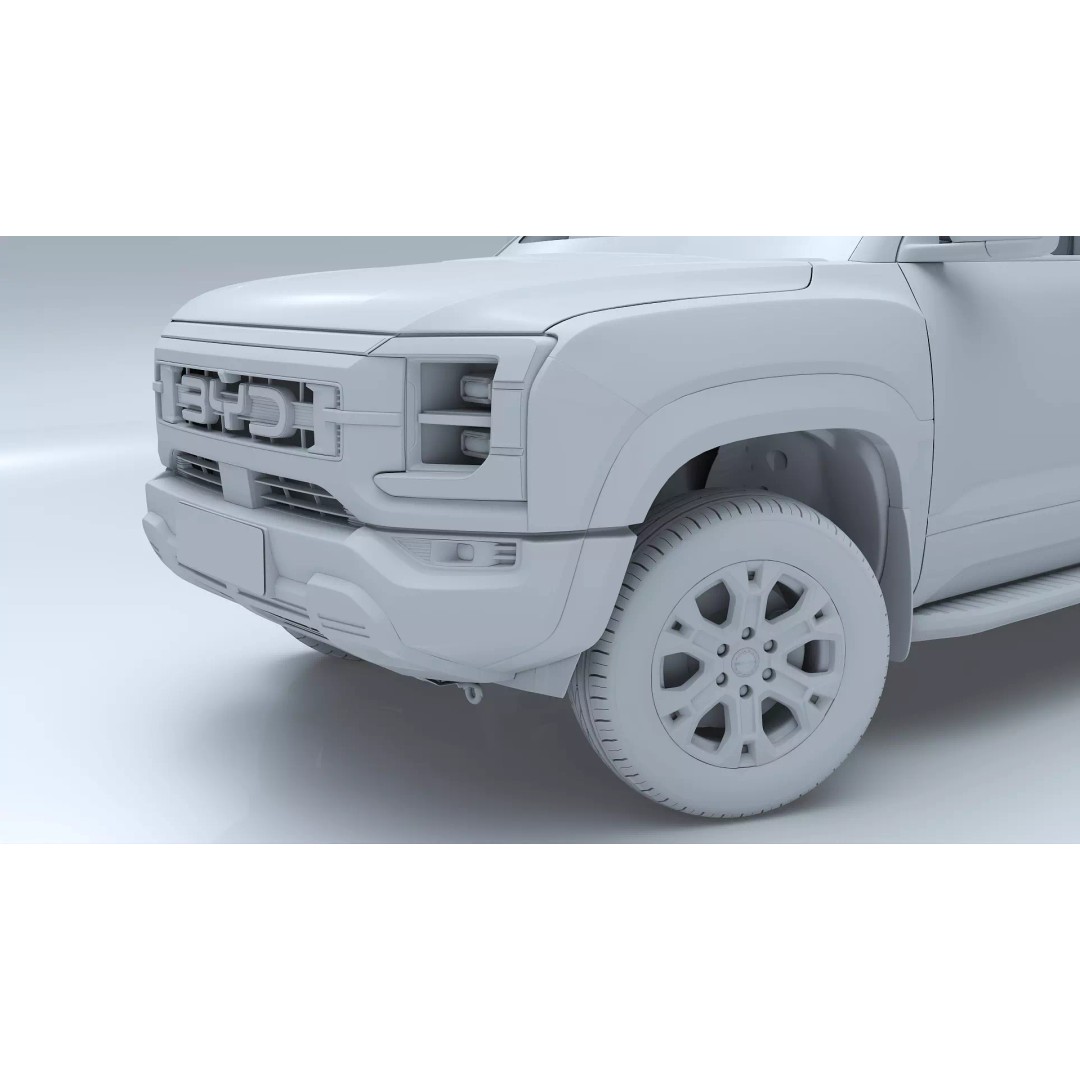 2026 BYD Shark 6 Pickup 3D Model – Game-Ready PBR Vehicle, FBX, OBJ - View 25