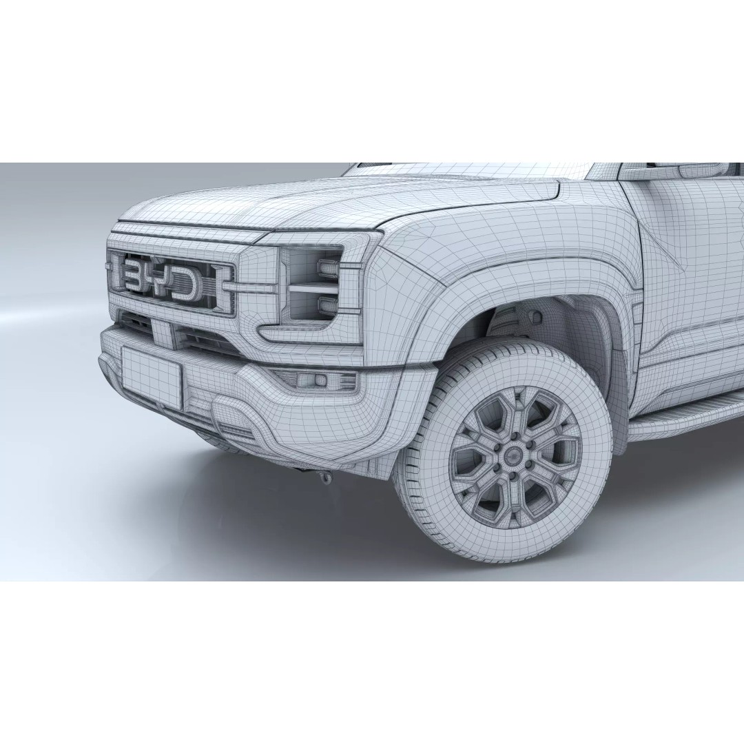 2026 BYD Shark 6 Pickup 3D Model – Game-Ready PBR Vehicle, FBX, OBJ - View 26