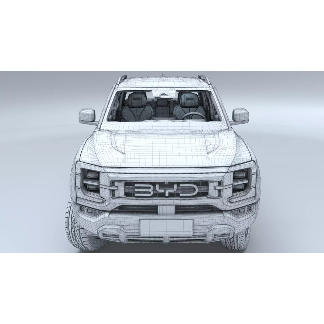 2026 BYD Shark 6 Pickup 3D Model – Game-Ready PBR Vehicle, FBX, OBJ - View 28