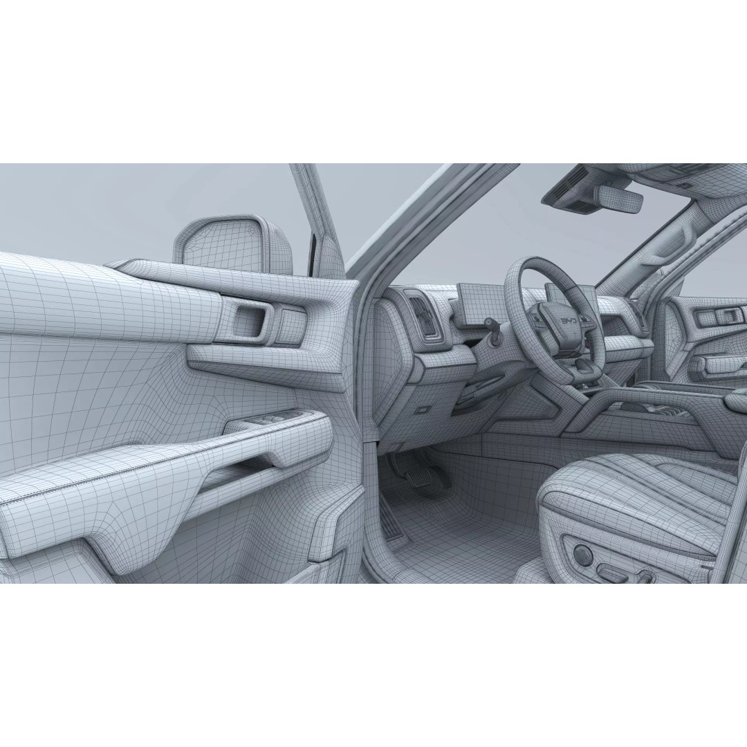 2026 BYD Shark 6 Pickup 3D Model – Game-Ready PBR Vehicle, FBX, OBJ - View 34