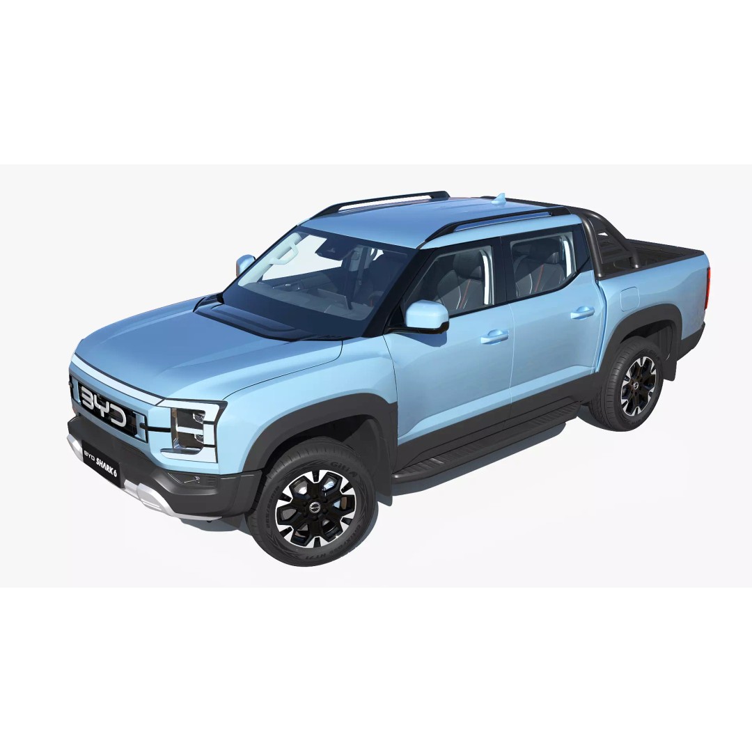 2026 BYD Shark 6 Pickup 3D Model – Game-Ready PBR Vehicle, FBX, OBJ - View 4