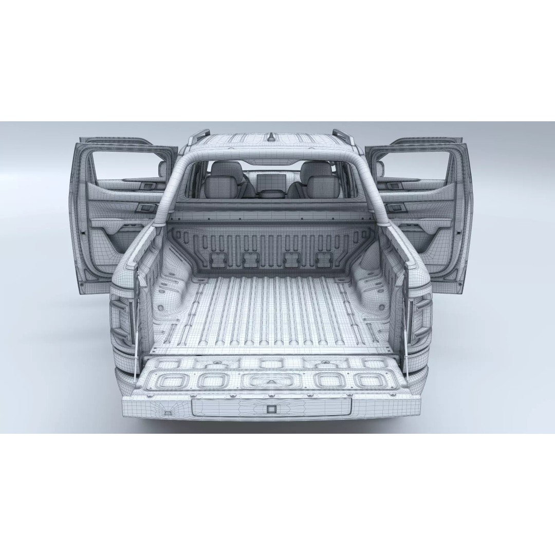 2026 BYD Shark 6 Pickup 3D Model – Game-Ready PBR Vehicle, FBX, OBJ - View 48