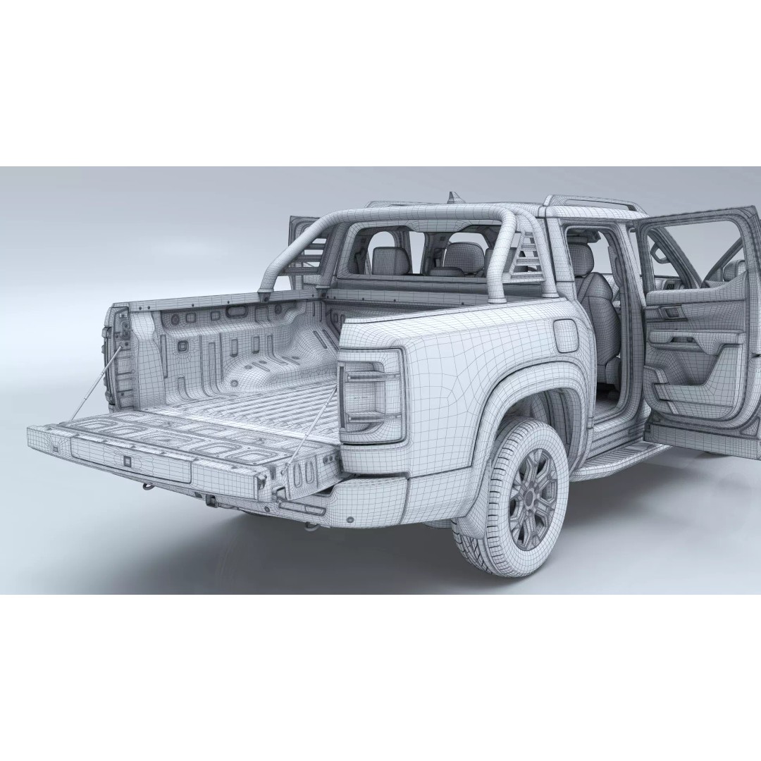2026 BYD Shark 6 Pickup 3D Model – Game-Ready PBR Vehicle, FBX, OBJ - View 50