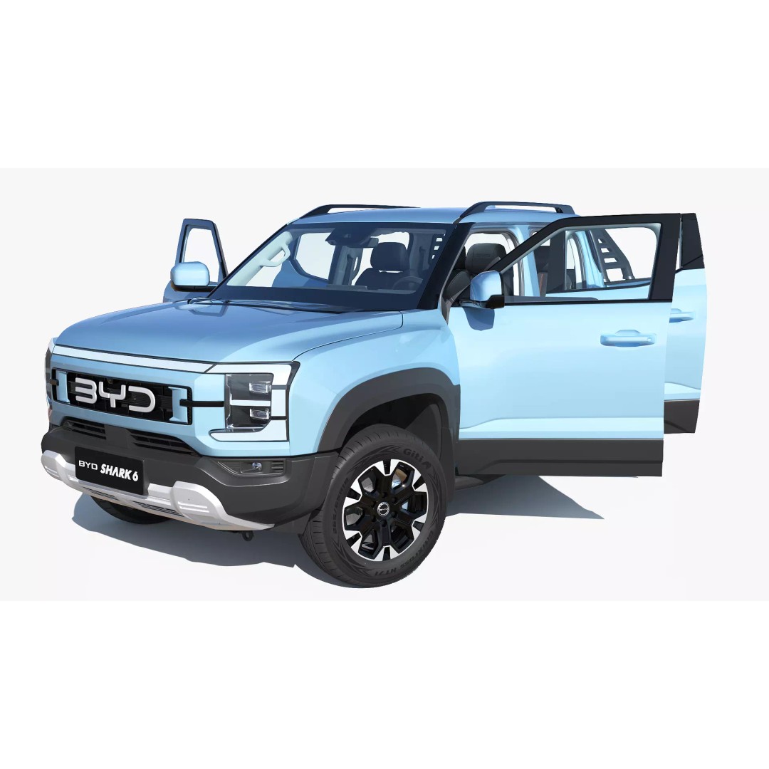 2026 BYD Shark 6 Pickup 3D Model – Game-Ready PBR Vehicle, FBX, OBJ - View 9