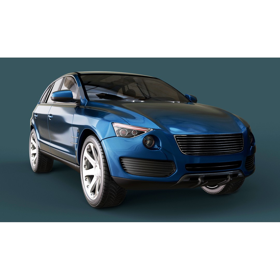 SUV Car 3D Model – High Poly Game Asset, FBX, OBJ, C4D - View 3
