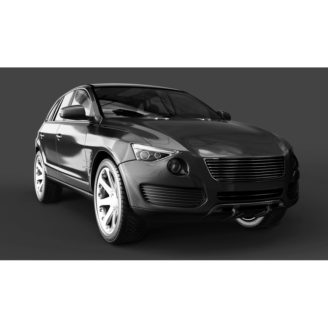 SUV Car 3D Model – High Poly Game Asset, FBX, OBJ, C4D - View 7