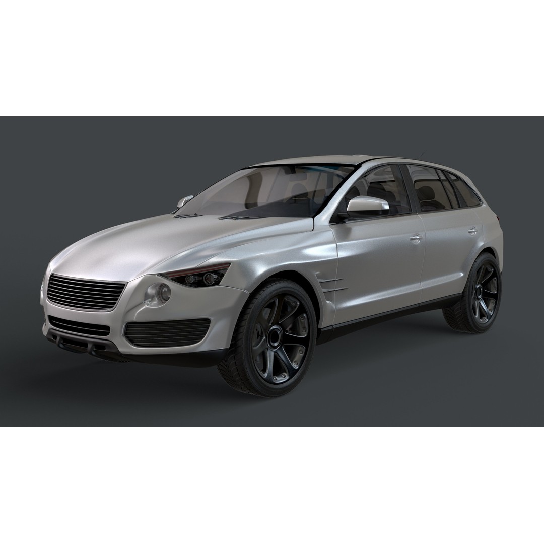 SUV Car 3D Model – High Poly Game Asset, FBX, OBJ, C4D - View 9