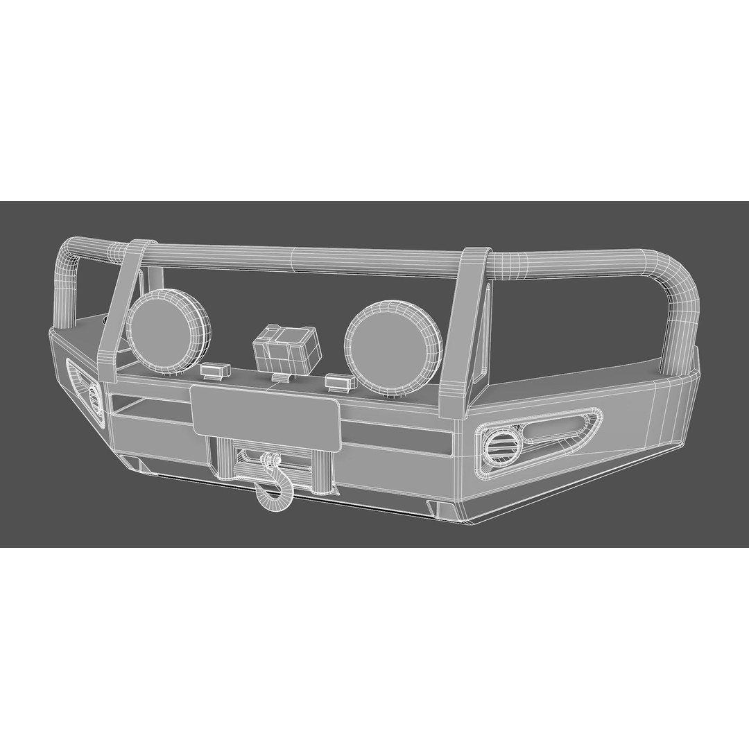 ARB Deluxe LandCruiser Bullbar 3D Model – Low Poly Game Asset, FBX