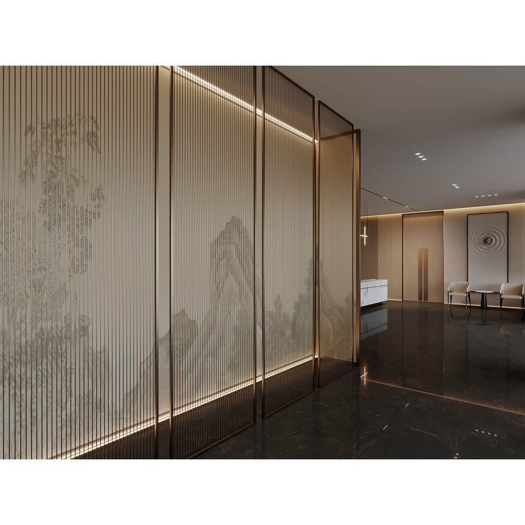 Hotel Lobby 3D Model – Modern Interior Scene with Textures