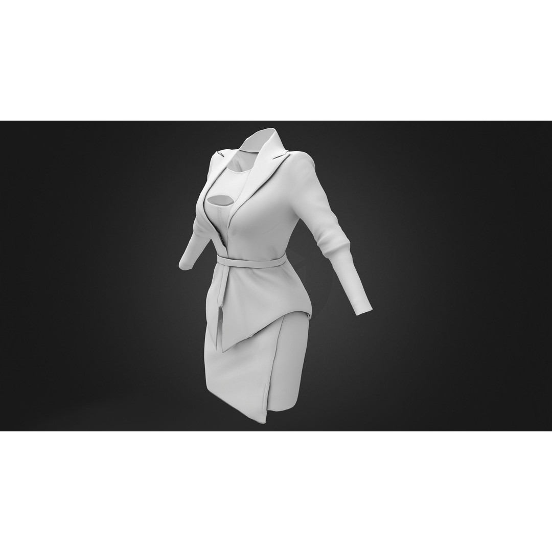 Space Agent Outfit 3D Model – Low Poly Character Clothing, FBX - View 10