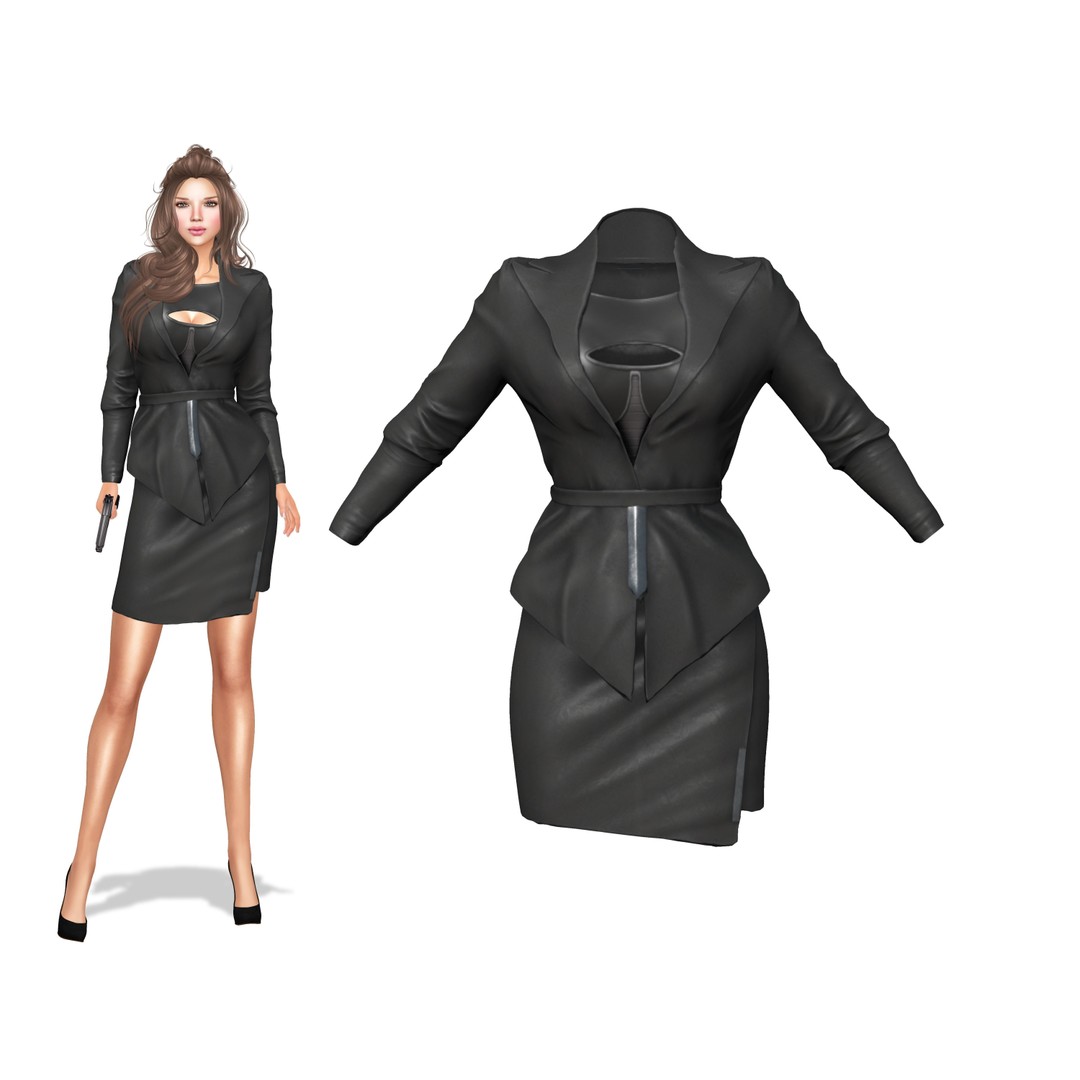 Space Agent Outfit 3D Model – Low Poly Character Clothing, FBX - View 3