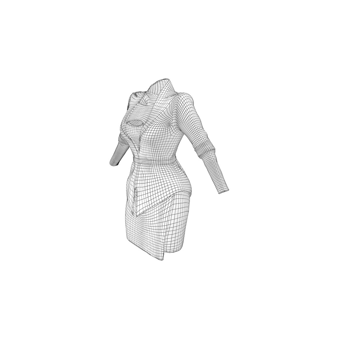 Space Agent Outfit 3D Model – Low Poly Character Clothing, FBX - View 9