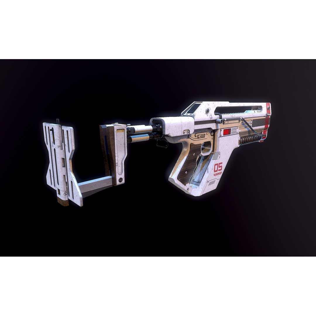 F44AA Pulse Rifle 3D Model – High Poly Game Asset, FBX, OBJ - View 11