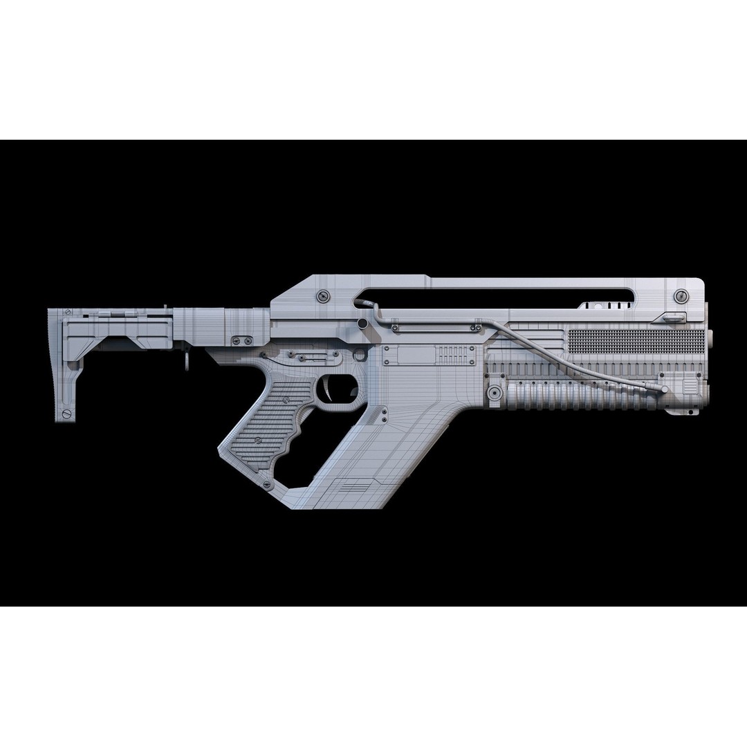 F44AA Pulse Rifle 3D Model – High Poly Game Asset, FBX, OBJ - View 13