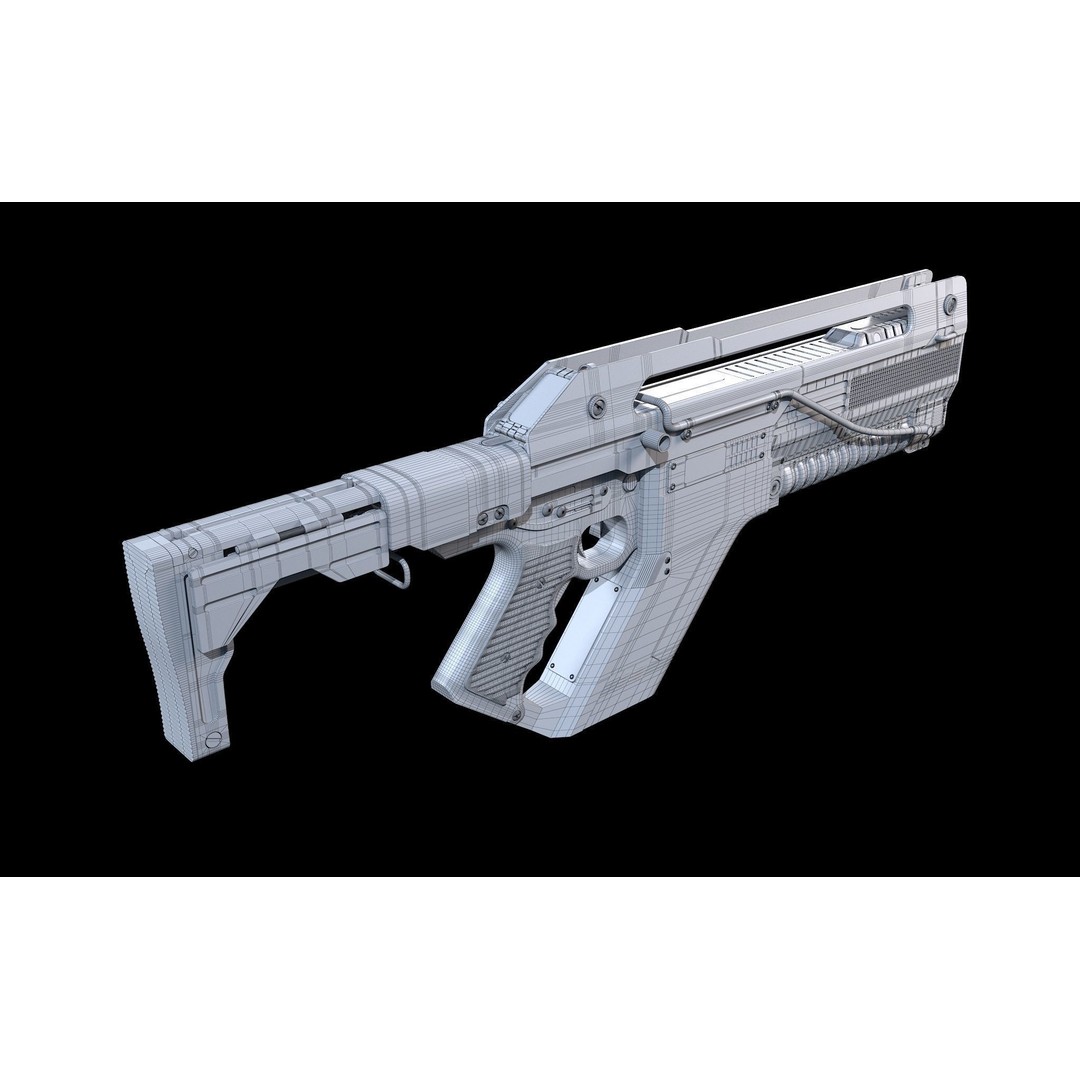 F44AA Pulse Rifle 3D Model – High Poly Game Asset, FBX, OBJ - View 15