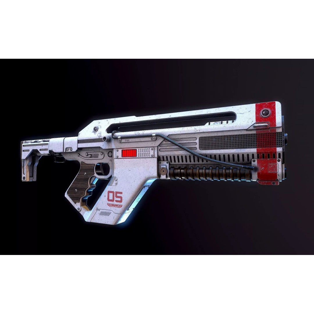 F44AA Pulse Rifle 3D Model – High Poly Game Asset, FBX, OBJ - View 2