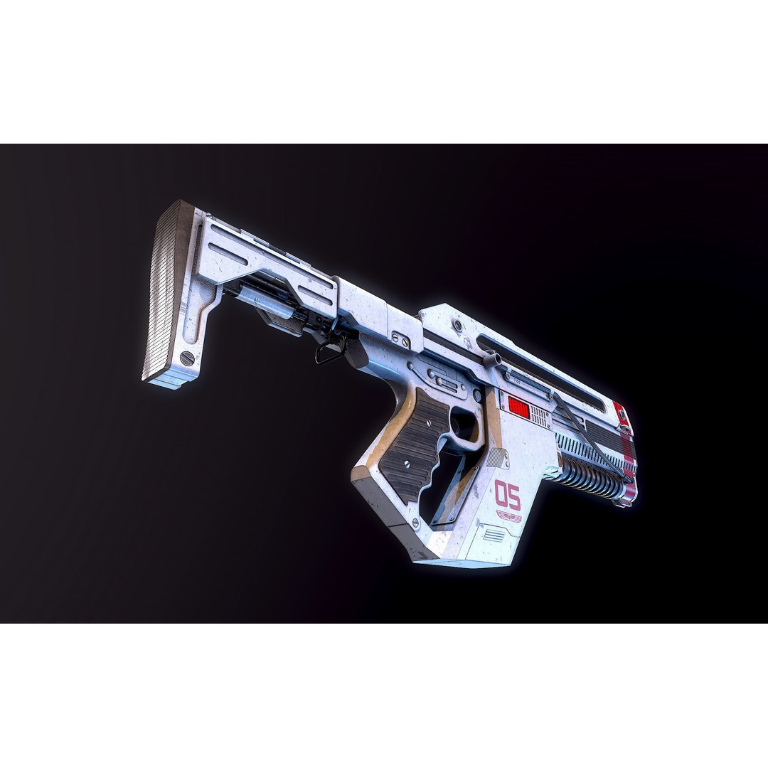 F44AA Pulse Rifle 3D Model – High Poly Game Asset, FBX, OBJ - View 5