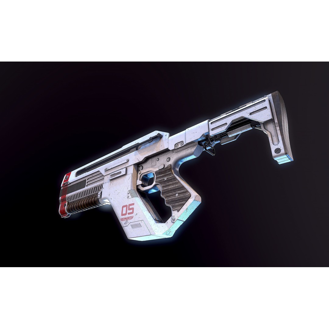 F44AA Pulse Rifle 3D Model – High Poly Game Asset, FBX, OBJ - View 6