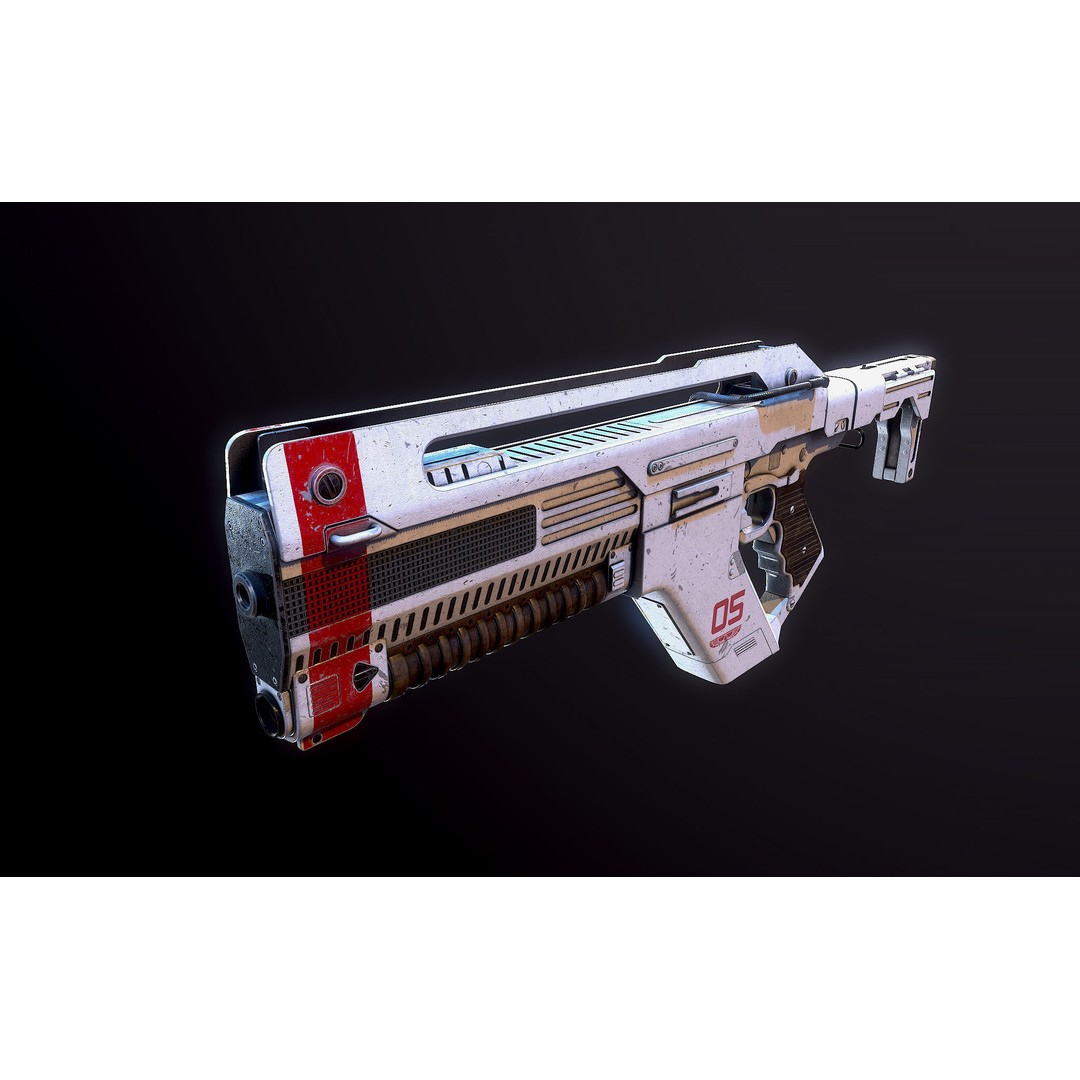 F44AA Pulse Rifle 3D Model – High Poly Game Asset, FBX, OBJ - View 9
