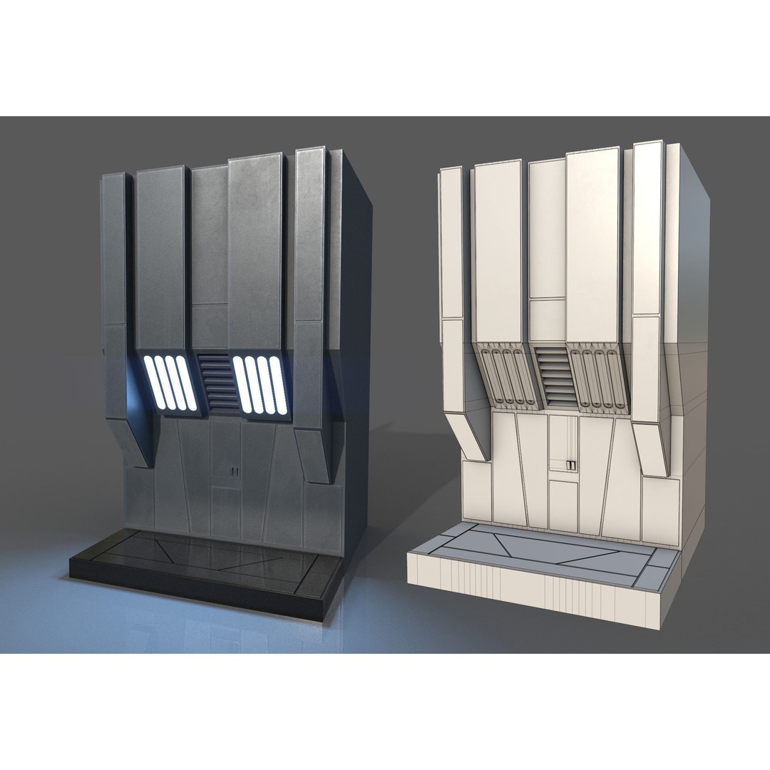 Imperial Style Corridor 3D Model – Low Poly Environment Asset Pack, FBX