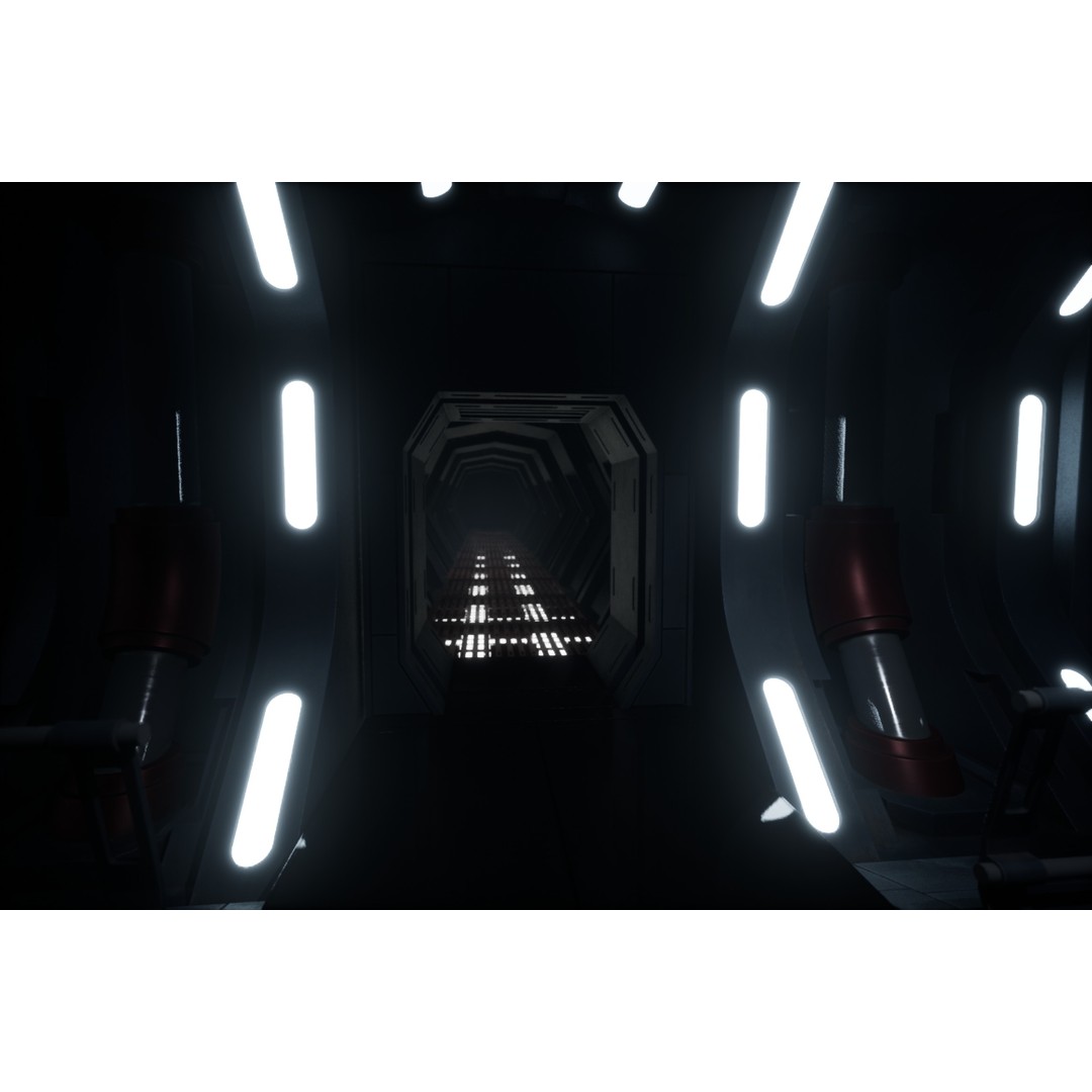 Imperial Style Corridor 3D Model – Low Poly Environment Asset Pack, FBX - View 18