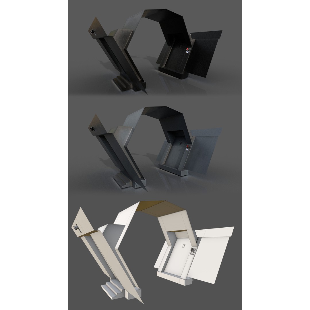 Imperial Style Corridor 3D Model – Low Poly Environment Asset Pack, FBX - View 32