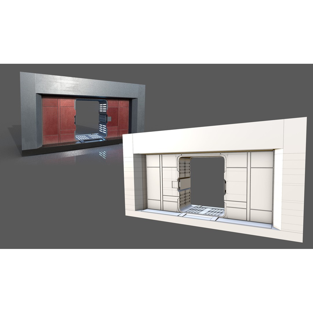Imperial Style Corridor 3D Model – Low Poly Environment Asset Pack, FBX - View 36