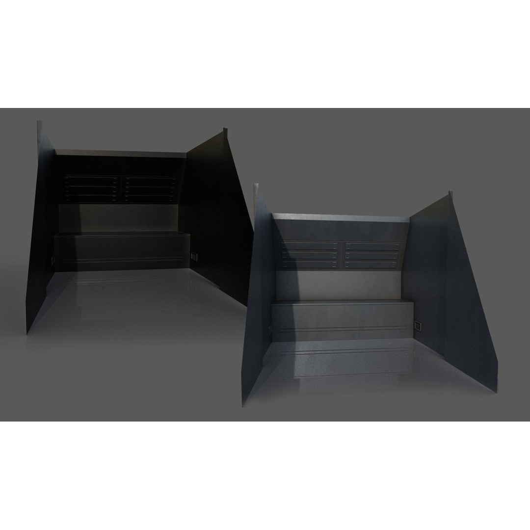Imperial Style Corridor 3D Model – Low Poly Environment Asset Pack, FBX - View 41