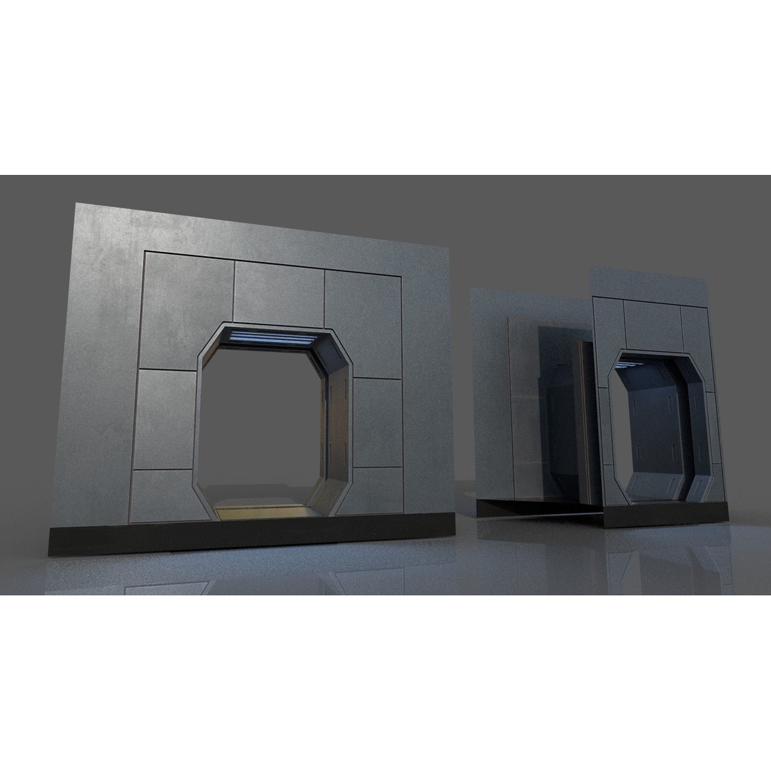 Imperial Style Corridor 3D Model – Low Poly Environment Asset Pack, FBX - View 42
