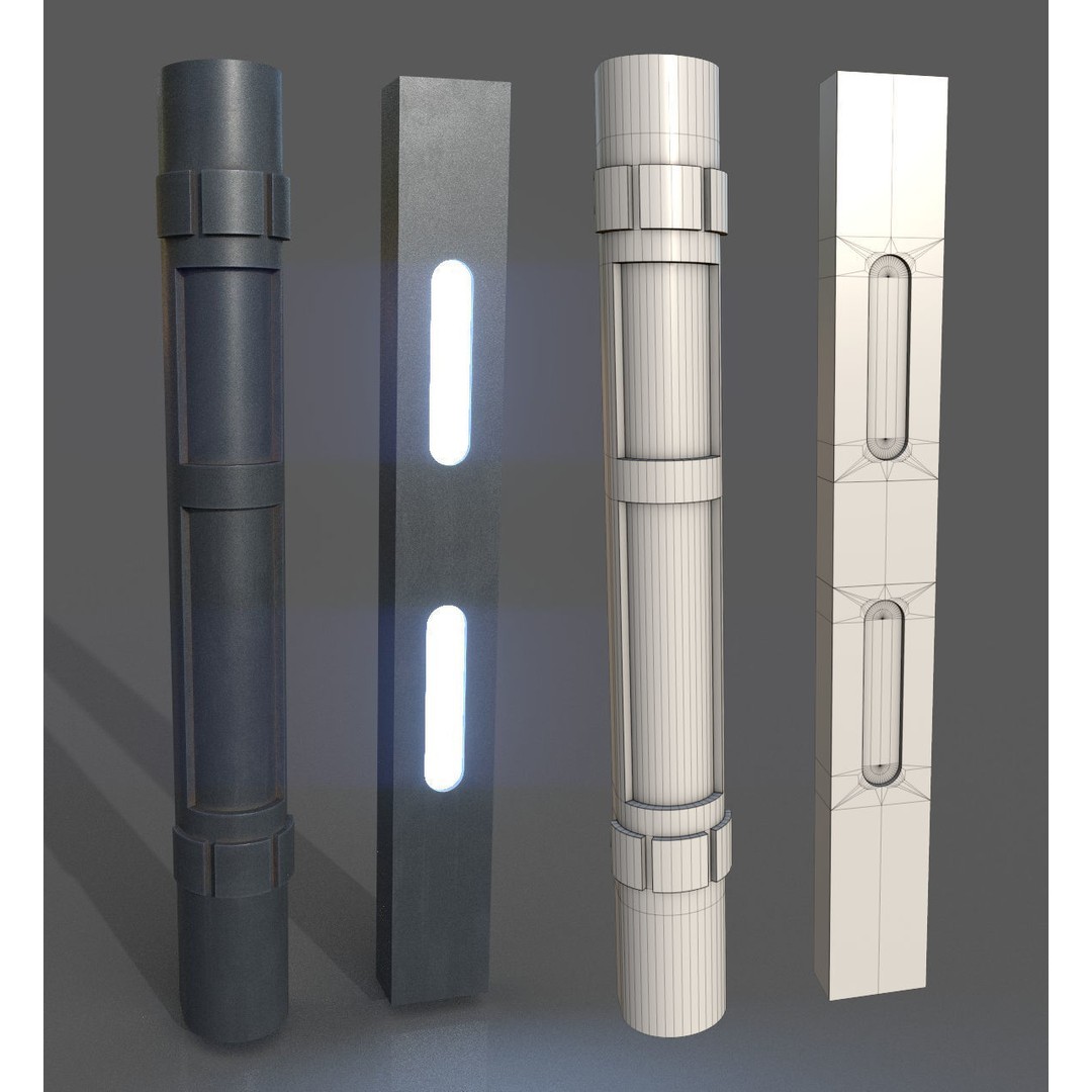 Imperial Style Corridor 3D Model – Low Poly Environment Asset Pack, FBX - View 49