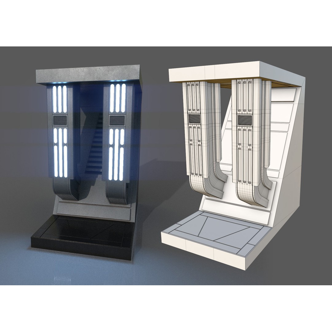 Imperial Style Corridor 3D Model – Low Poly Environment Asset Pack, FBX - View 50