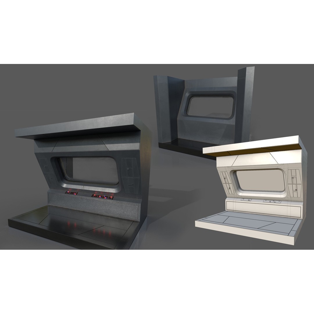Imperial Style Corridor 3D Model – Low Poly Environment Asset Pack, FBX - View 54