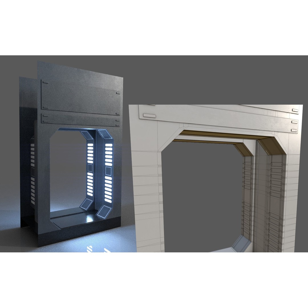 Imperial Style Corridor 3D Model – Low Poly Environment Asset Pack, FBX - View 62