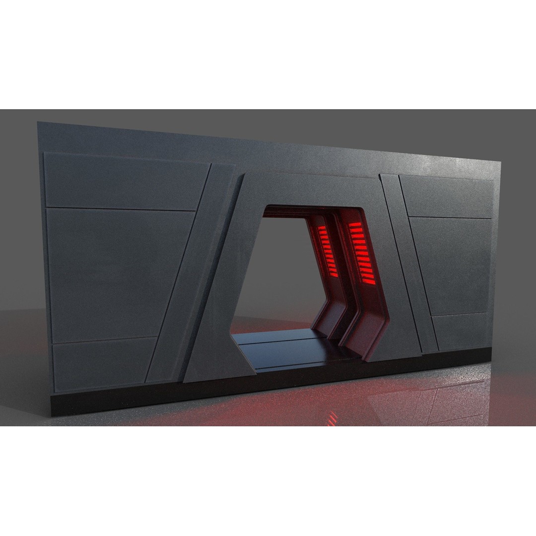 Imperial Style Corridor 3D Model – Low Poly Environment Asset Pack, FBX - View 63
