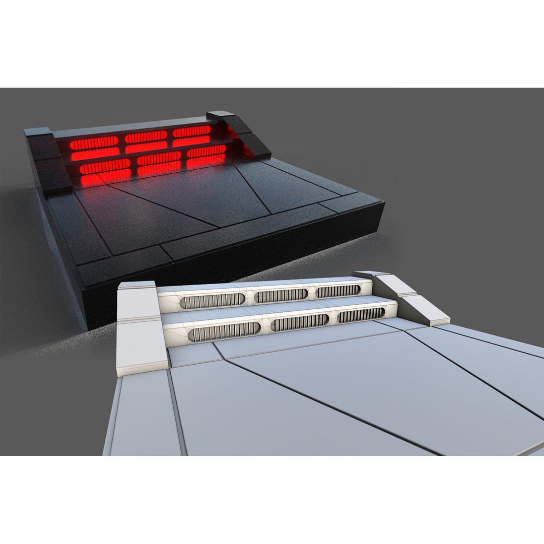 Imperial Style Corridor 3D Model – Low Poly Environment Asset Pack, FBX - View 68