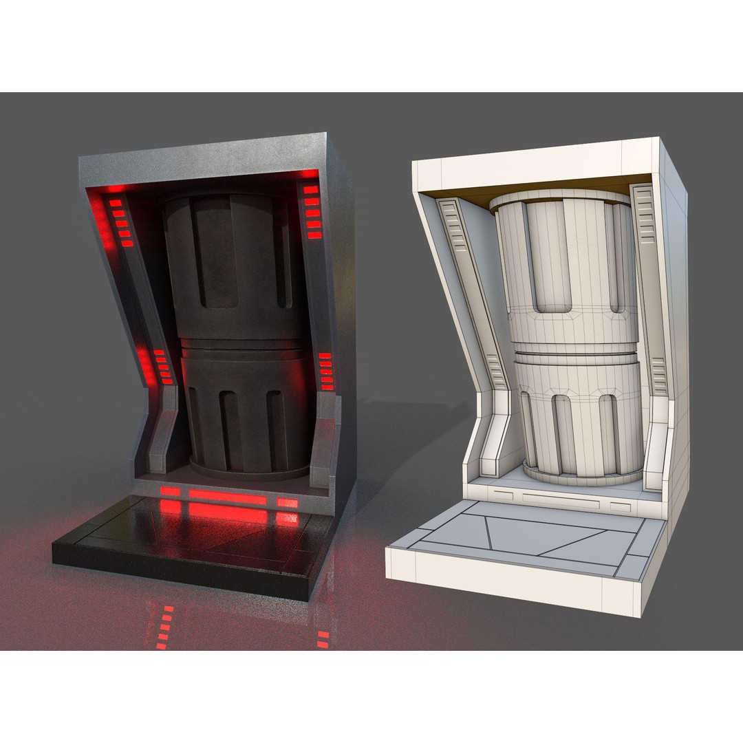 Imperial Style Corridor 3D Model – Low Poly Environment Asset Pack, FBX - View 73