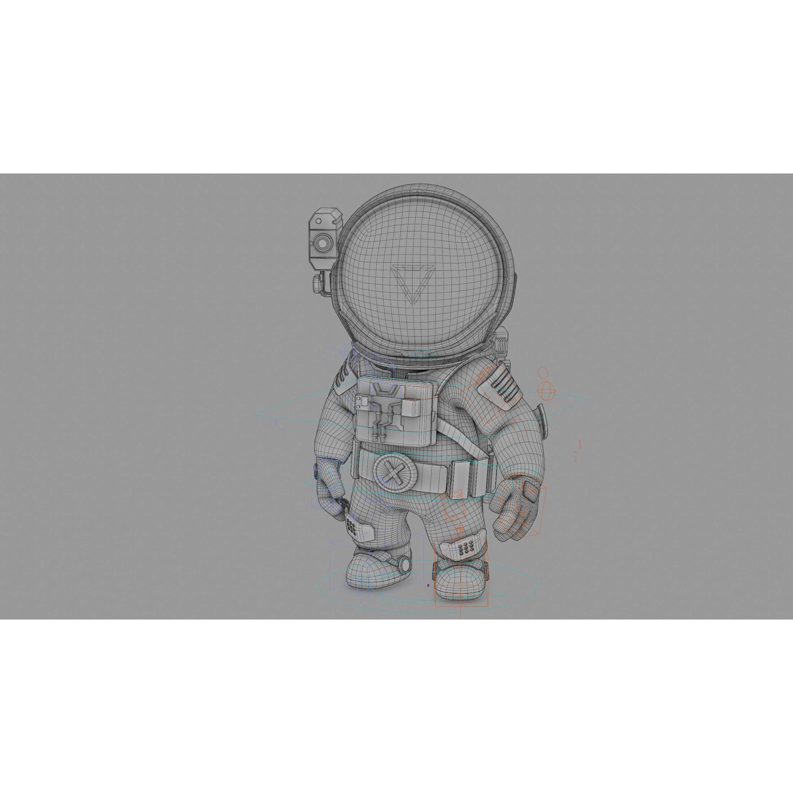 Toon Astronaut CV-200 - Rigged Game-Ready 3D Model