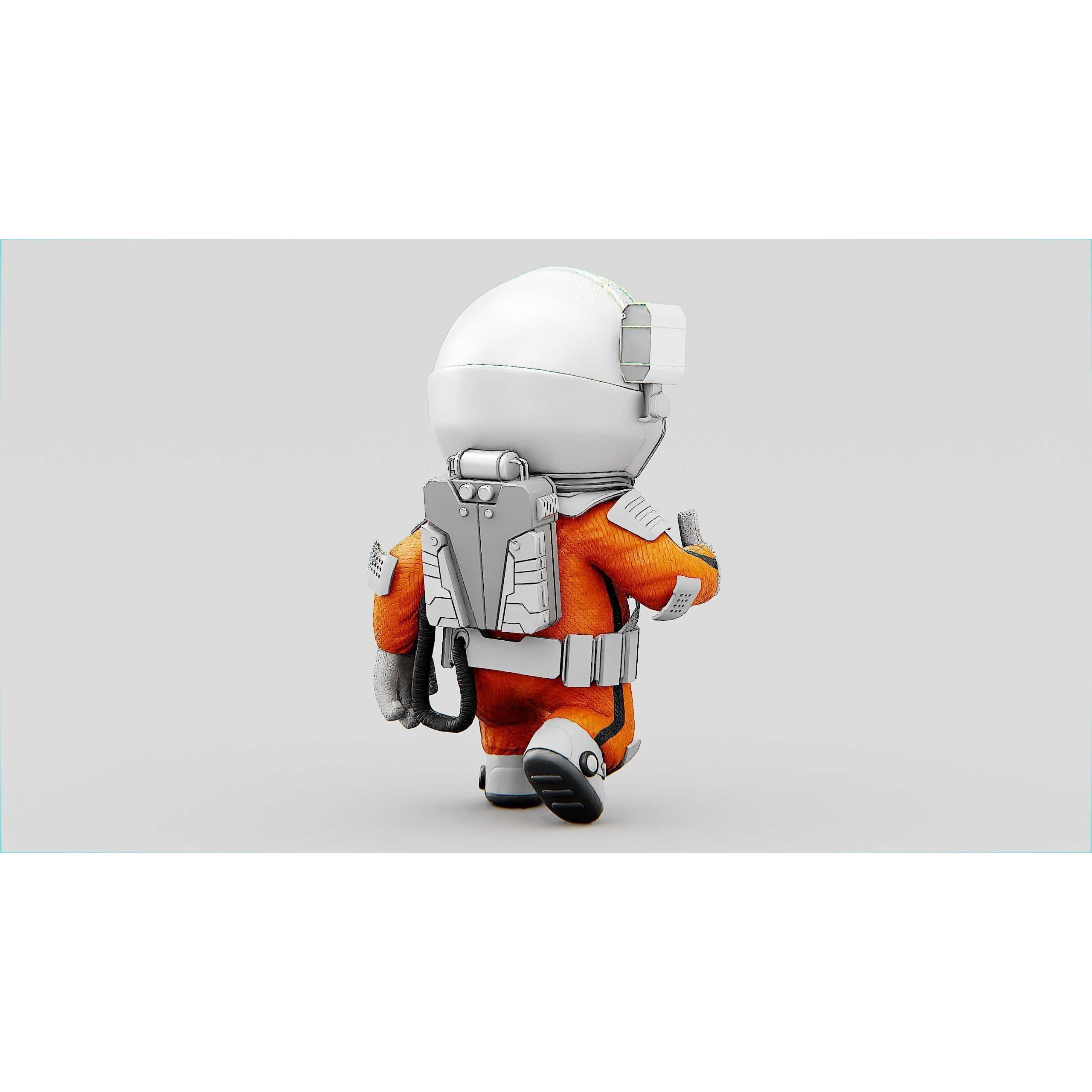 Toon Astronaut CV-200 - Rigged Game-Ready 3D Model - View 11