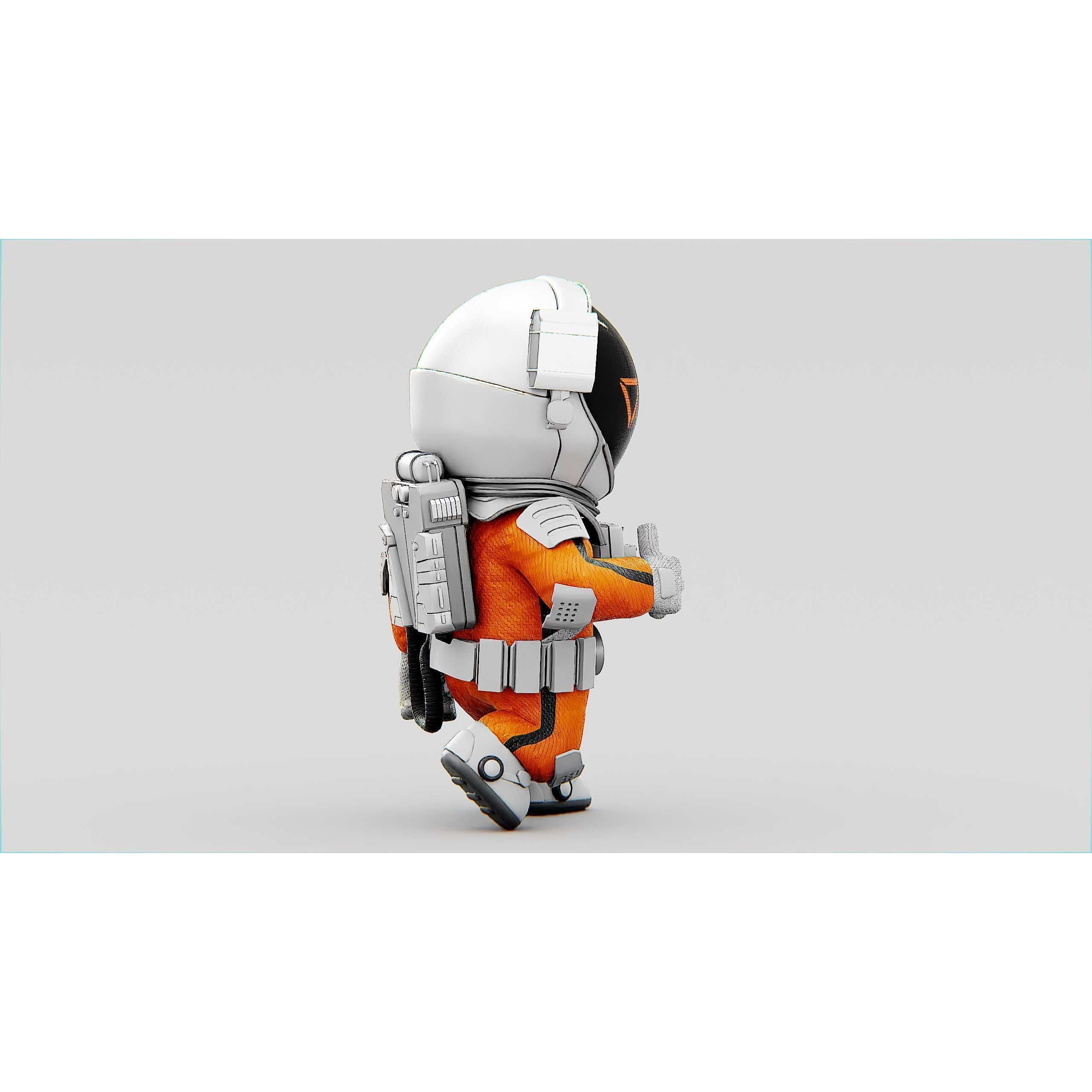 Toon Astronaut CV-200 - Rigged Game-Ready 3D Model - View 12
