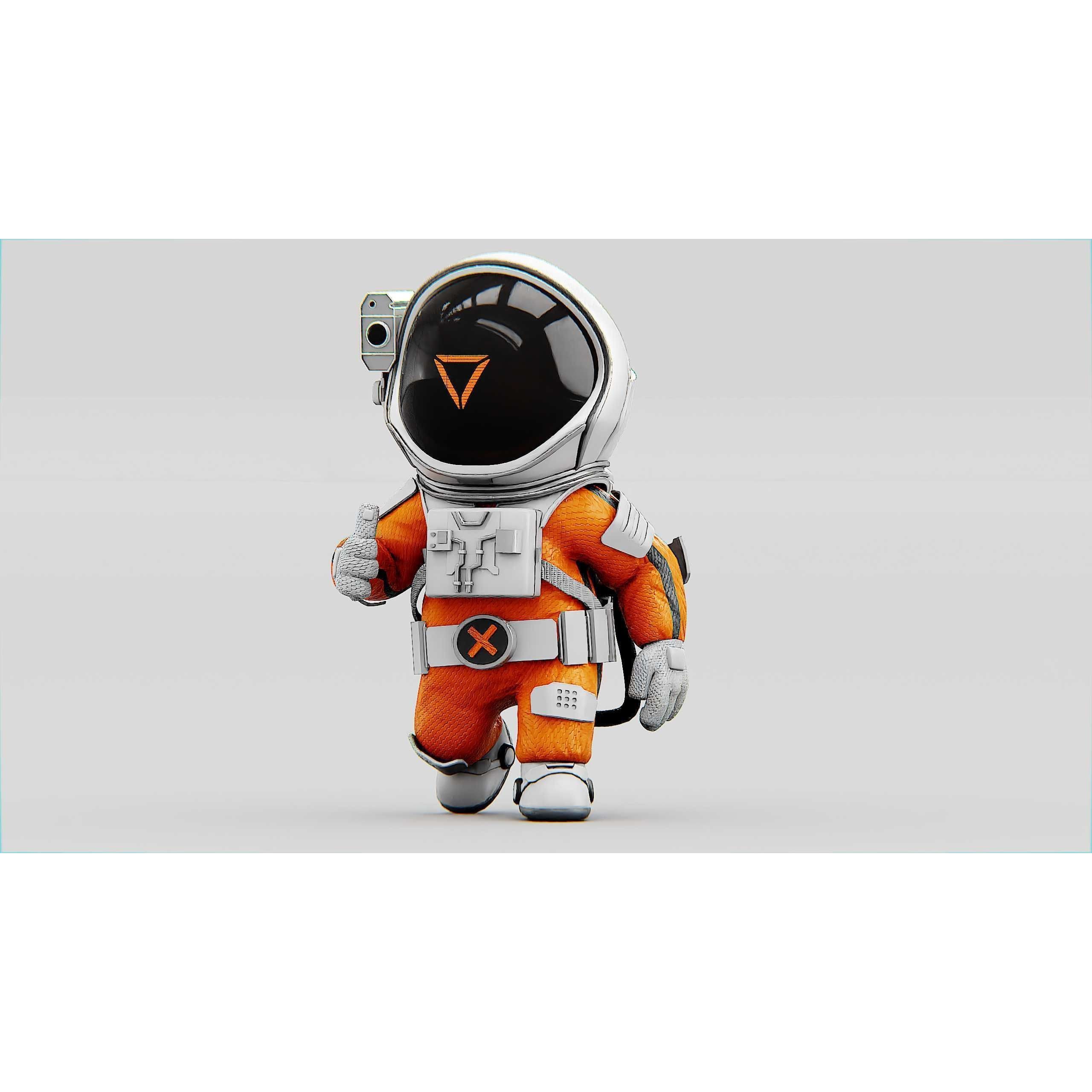 Toon Astronaut CV-200 - Rigged Game-Ready 3D Model - View 3