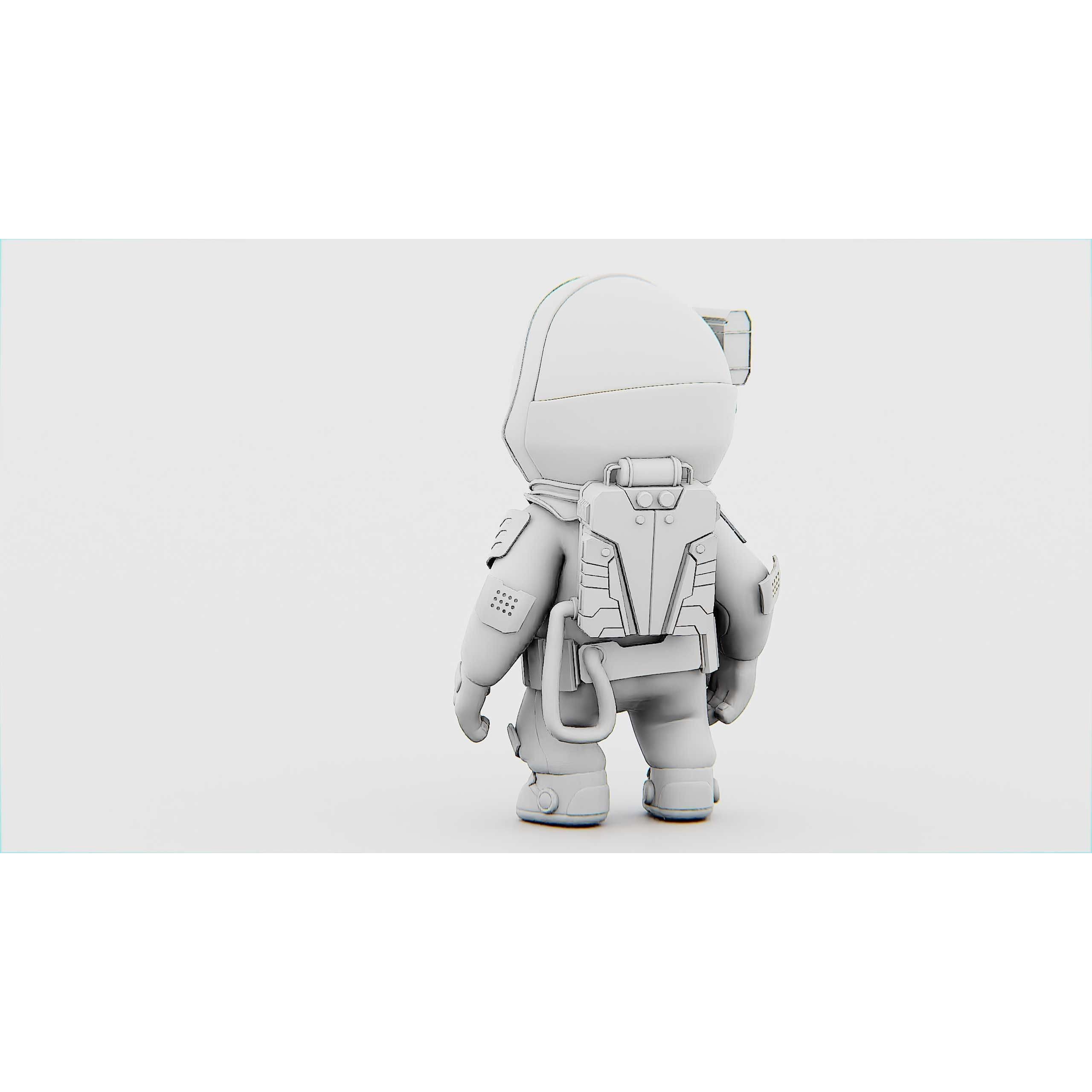 Toon Astronaut CV-200 - Rigged Game-Ready 3D Model - View 34