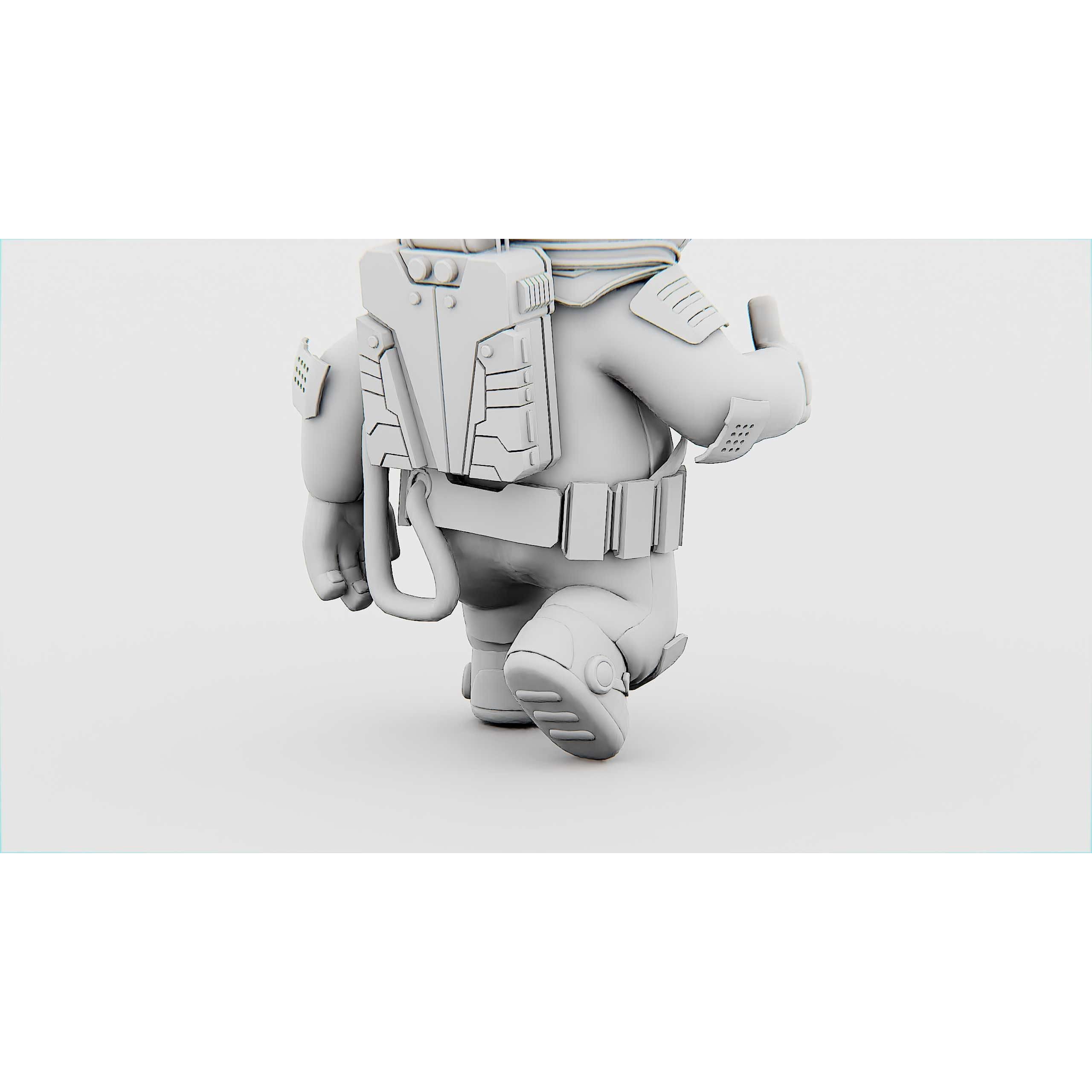 Toon Astronaut CV-200 - Rigged Game-Ready 3D Model - View 37