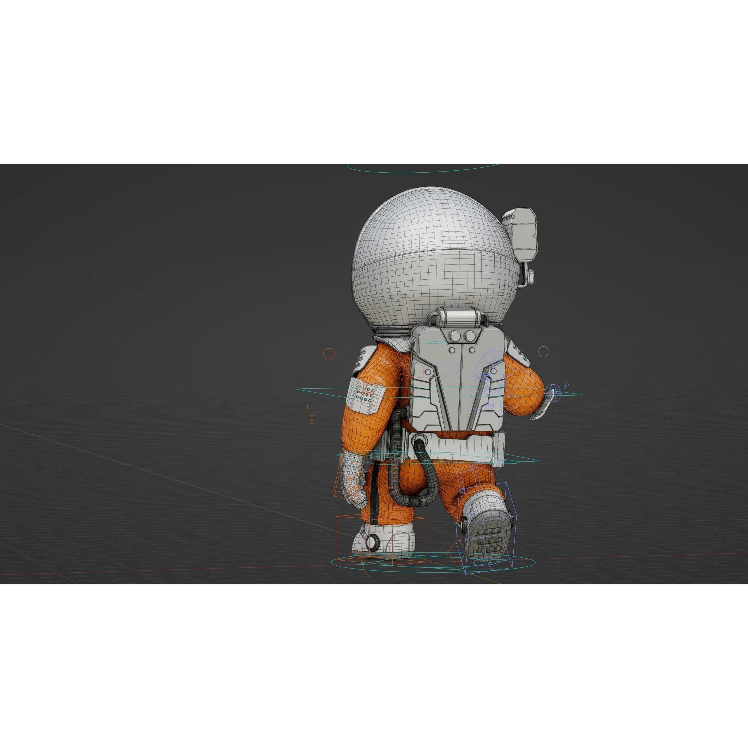Toon Astronaut CV-200 - Rigged Game-Ready 3D Model - View 39
