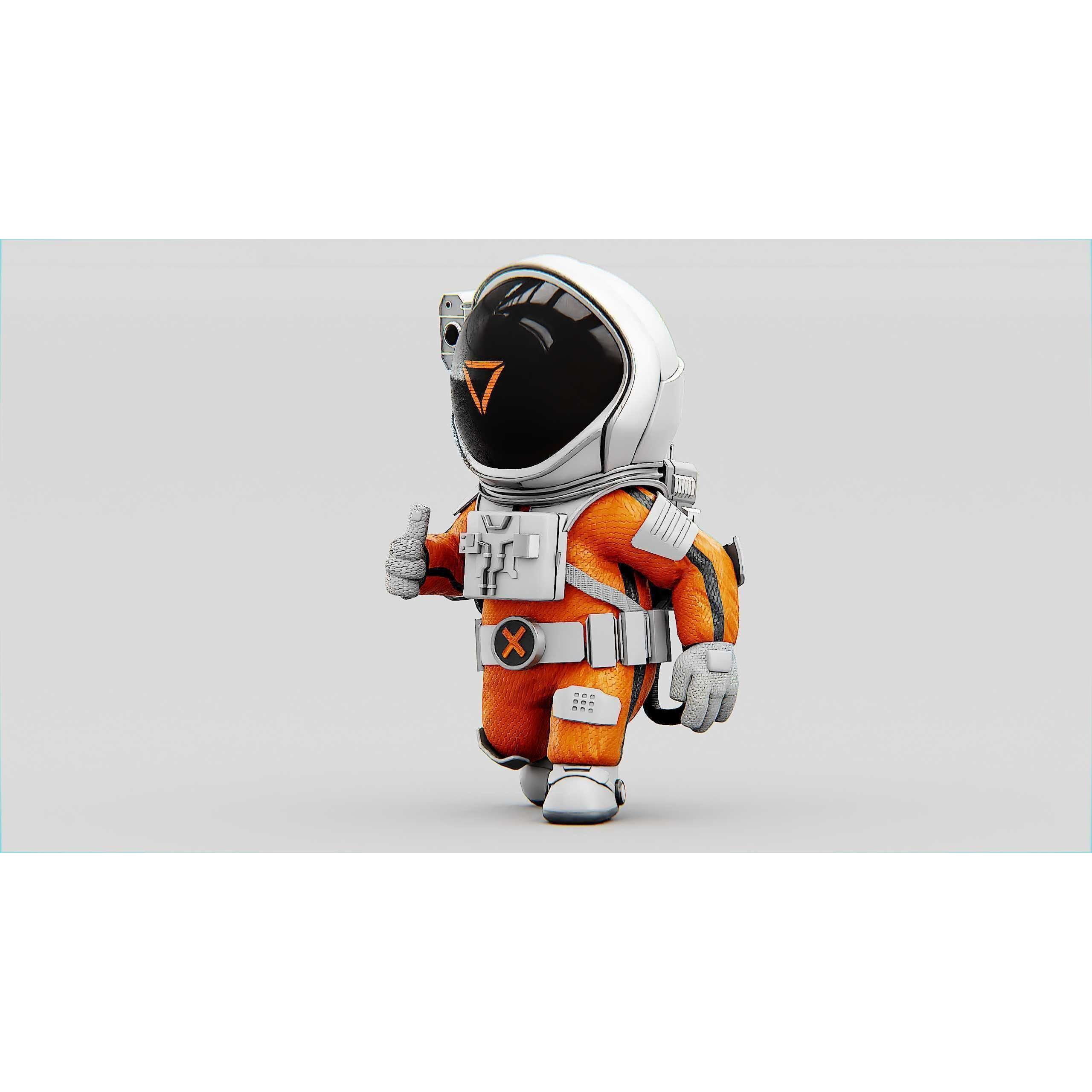 Toon Astronaut CV-200 - Rigged Game-Ready 3D Model - View 4