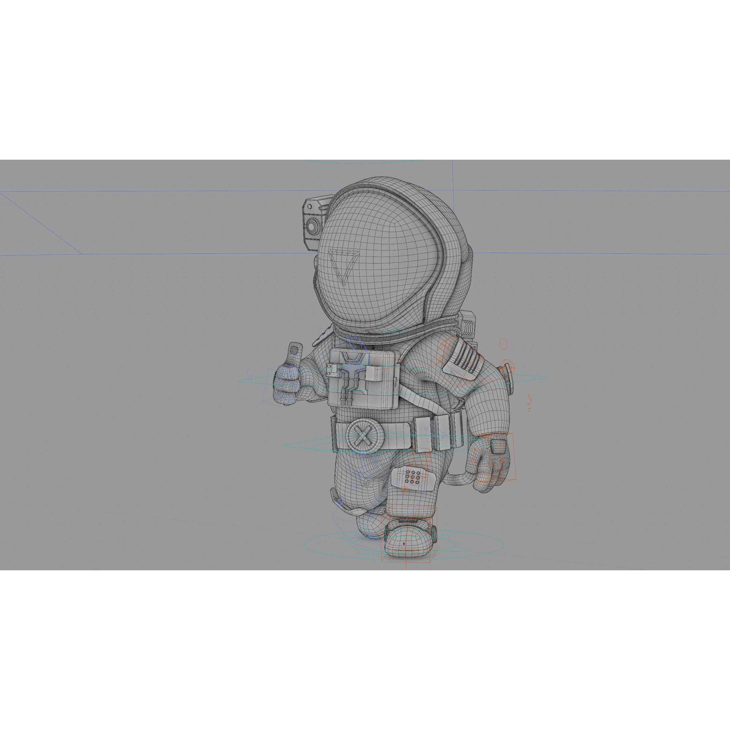 Toon Astronaut CV-200 - Rigged Game-Ready 3D Model - View 41
