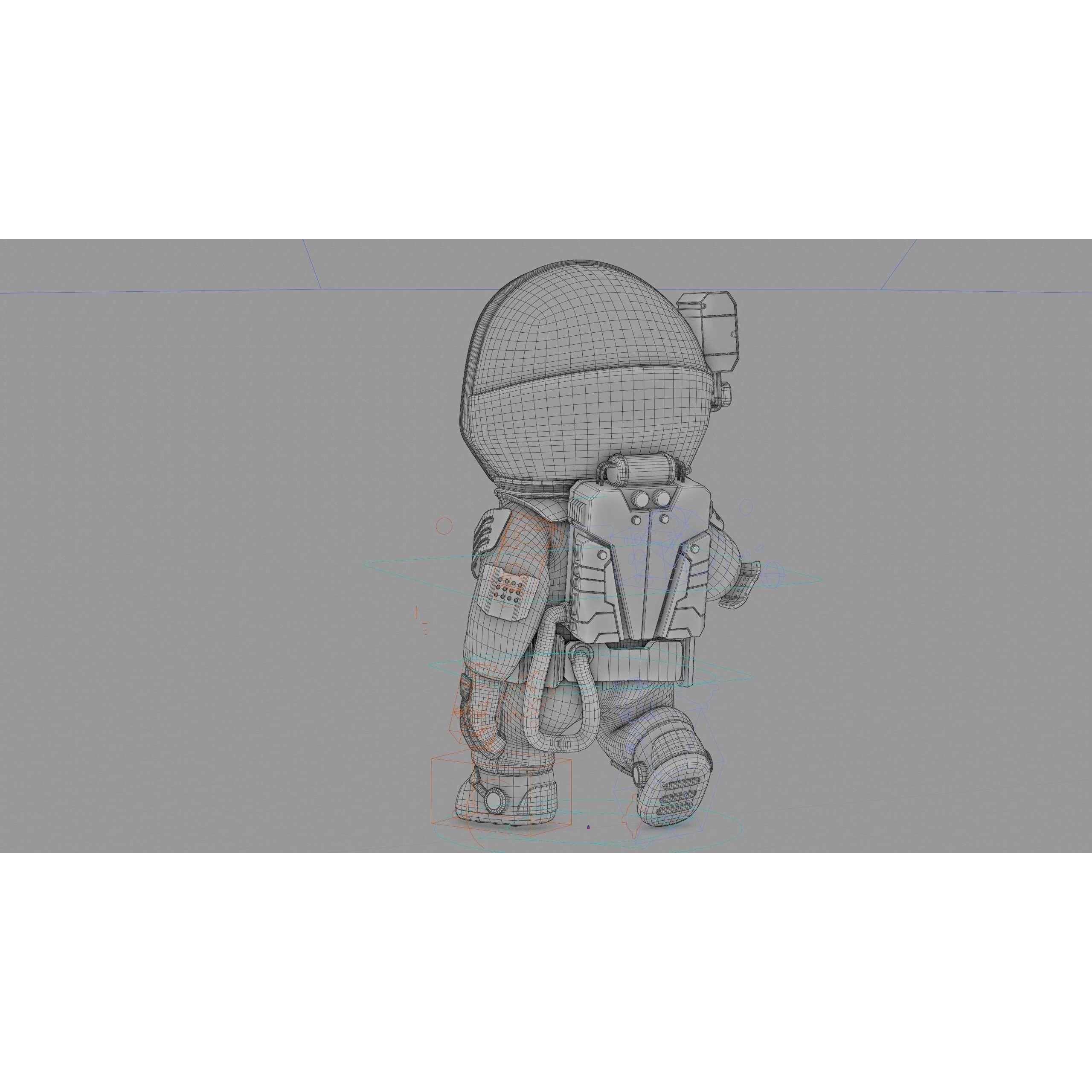 Toon Astronaut CV-200 - Rigged Game-Ready 3D Model - View 42
