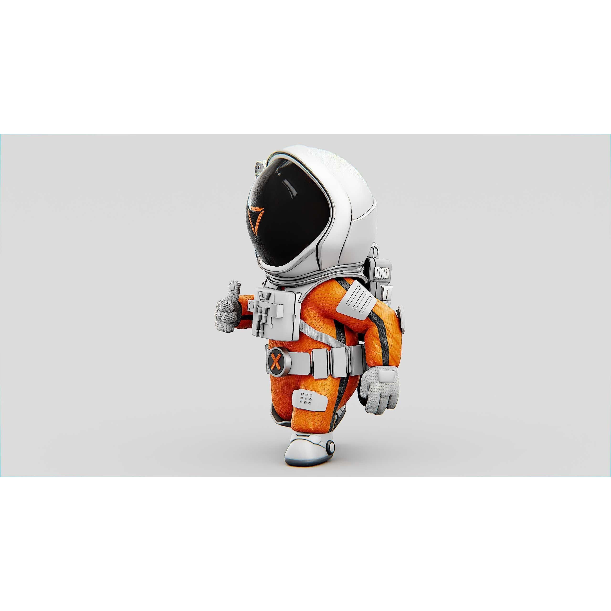 Toon Astronaut CV-200 - Rigged Game-Ready 3D Model - View 5