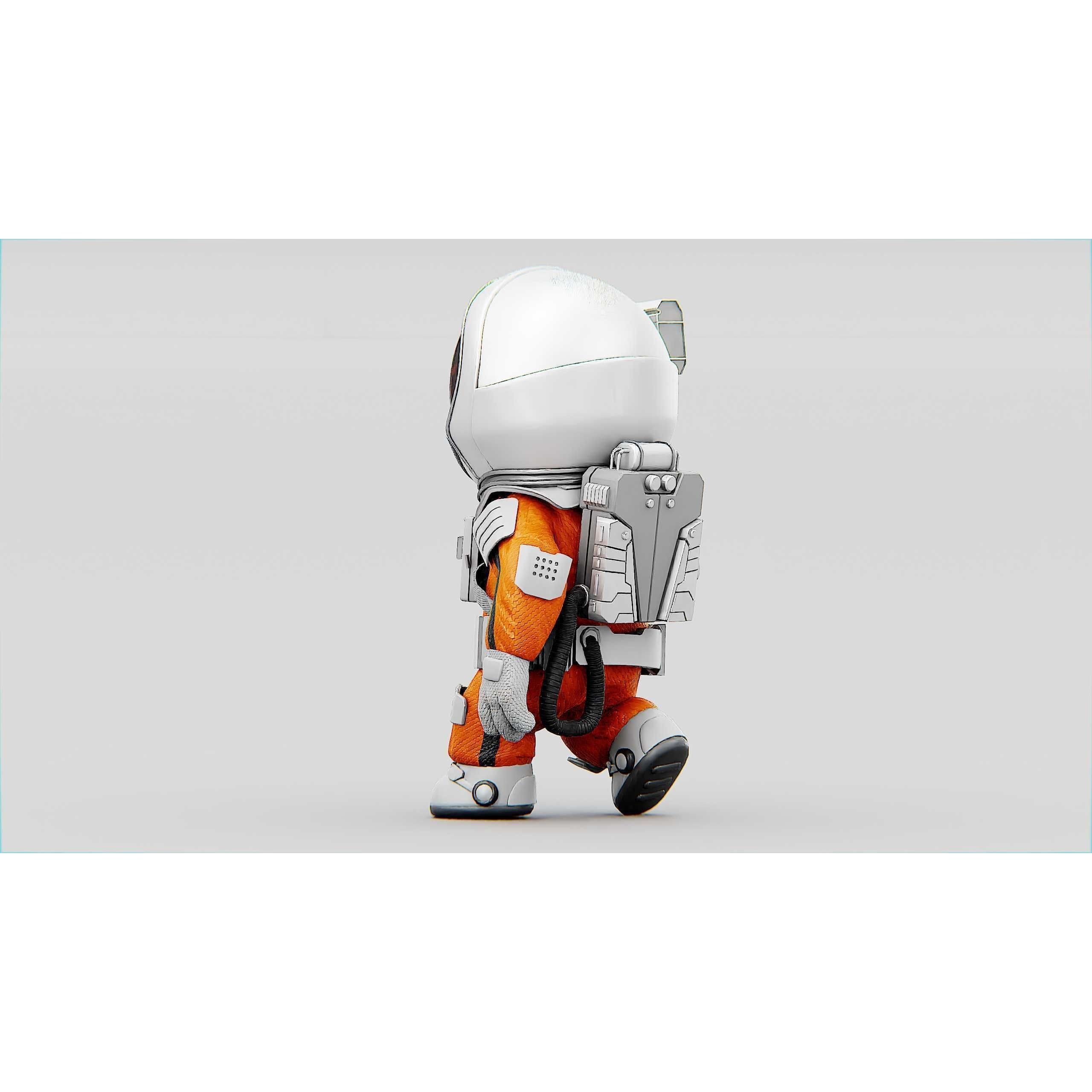 Toon Astronaut CV-200 - Rigged Game-Ready 3D Model - View 8