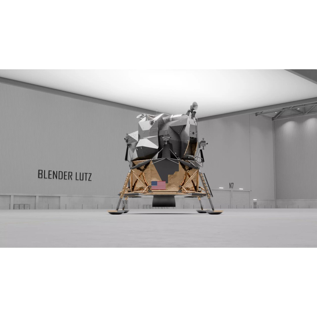 Lunar Lander 3D Model – Apollo 11 PBR Game Asset, FBX - View 2